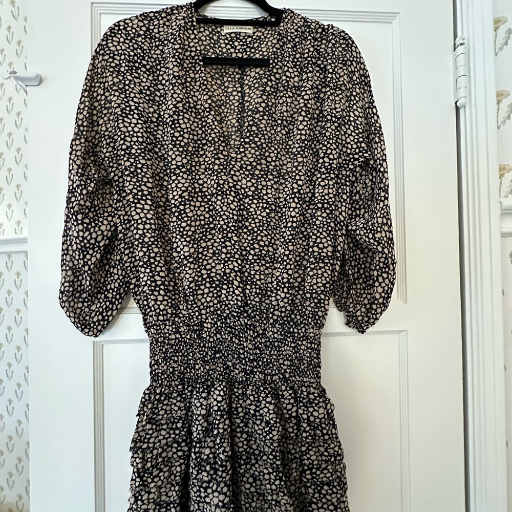 Elegant Black and White Patterned Ulla Johnson Dress